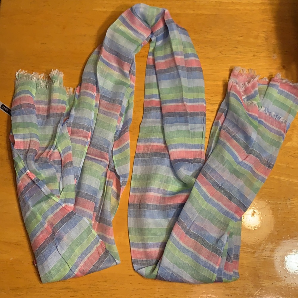 Talbots 100% viscose scarf in pastel colors.